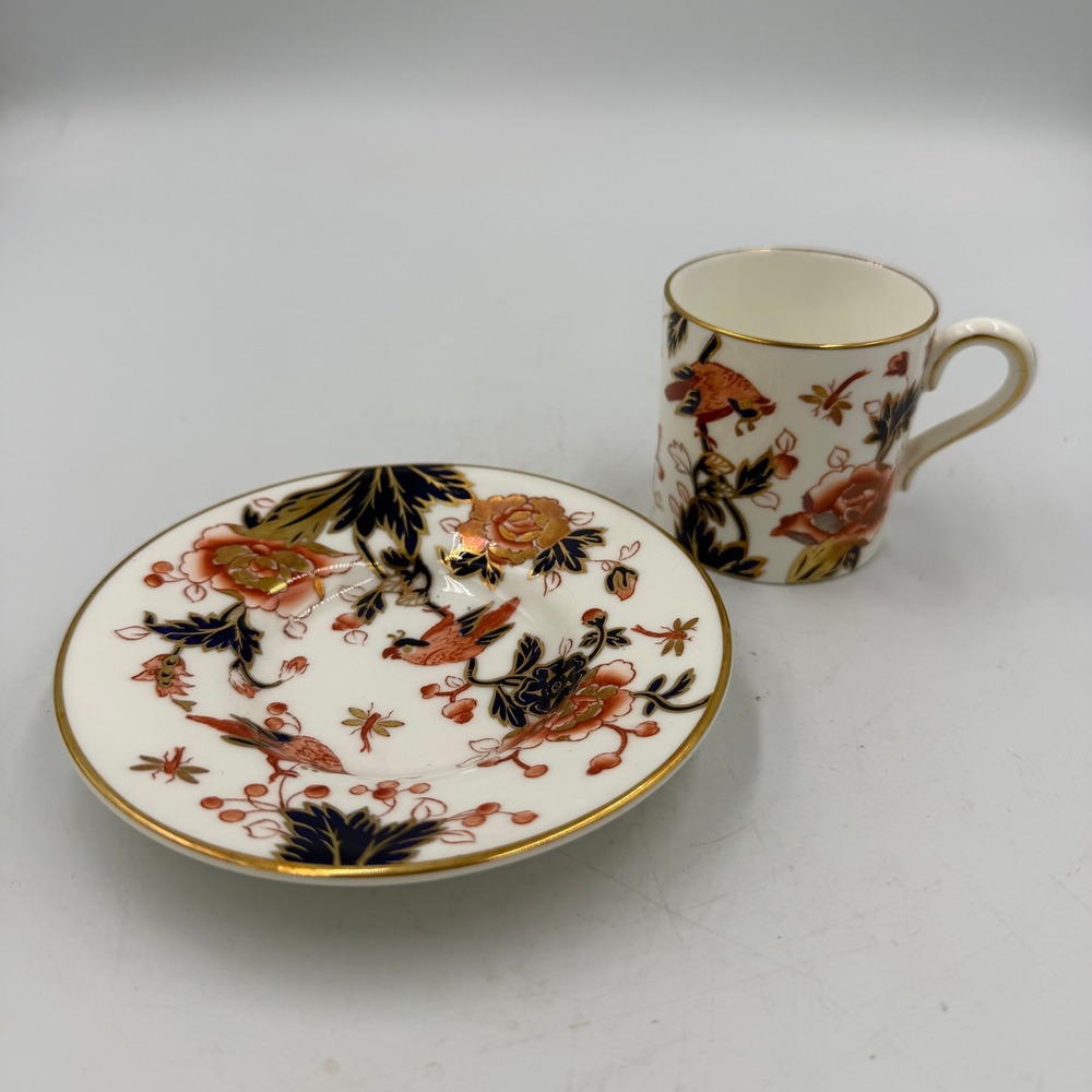 Coalport Bone China Hong Kong Pattern Demitasse Cup Saucer Set England Imari